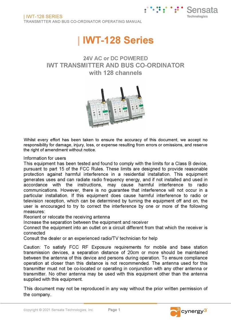 Sensata IWT-128 Series operating manual
