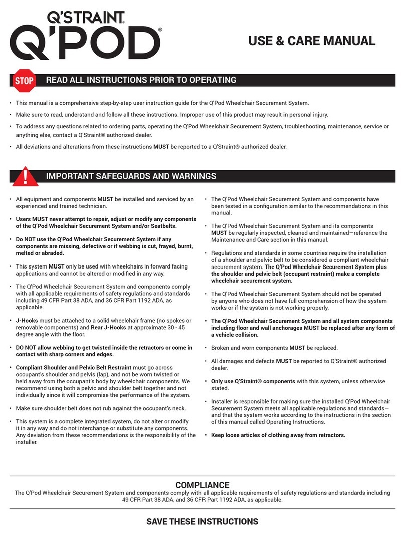 Q'STRAINT Q'POD Use & care manual