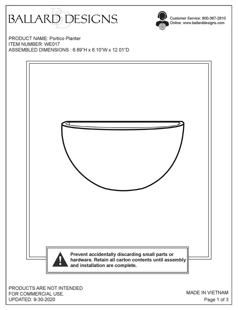 Ballard Designs Portico Planter quick start guide Ballard Designs Portico Planter quick start guide