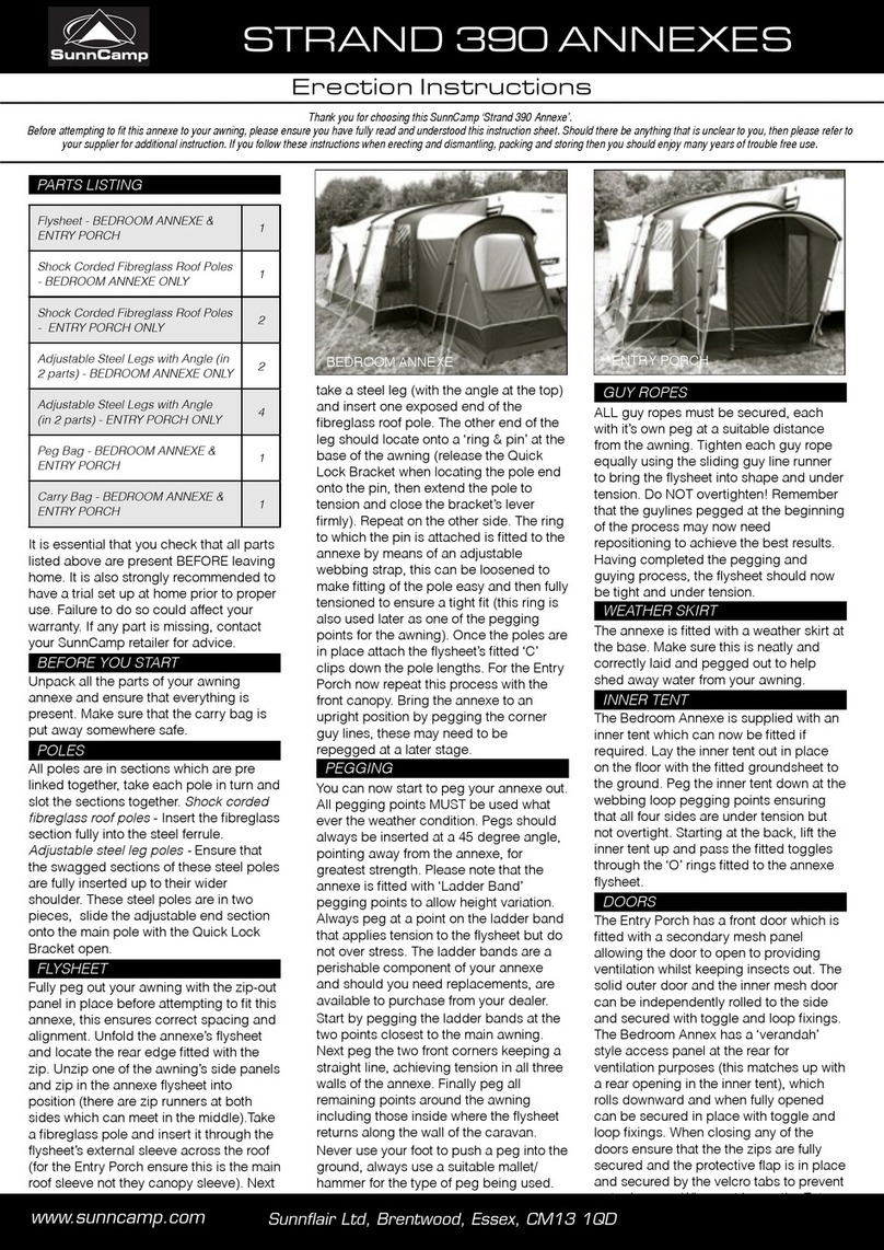 SunnCamp STRAND 390 quick start guide