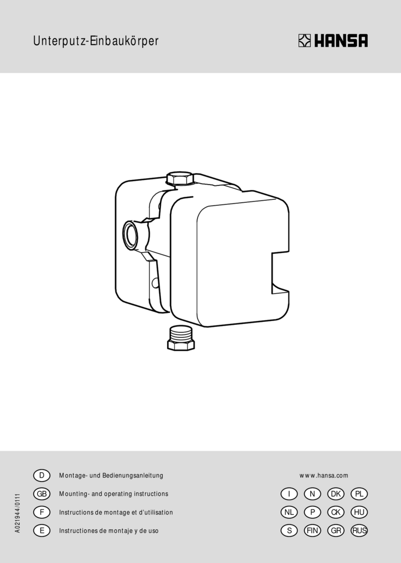 Hansa 5000 0100 Mounting and operating instructions