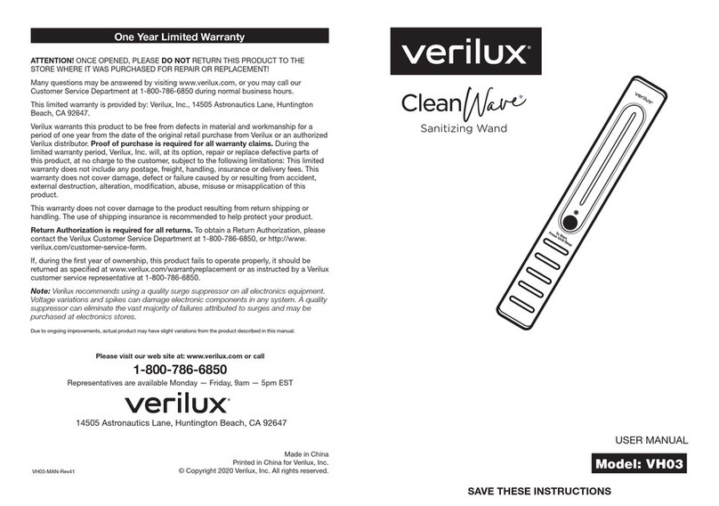 Verilux CleanWave VH03 User manual