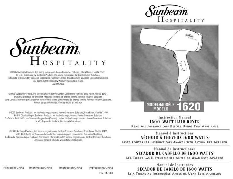 Sunbeam 1620 User manual