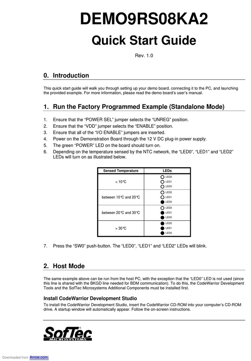 SofTec Microsystems DEMO9RS08KA2 quick start guide SofTec Microsystems DEMO9RS08KA2 quick start guide