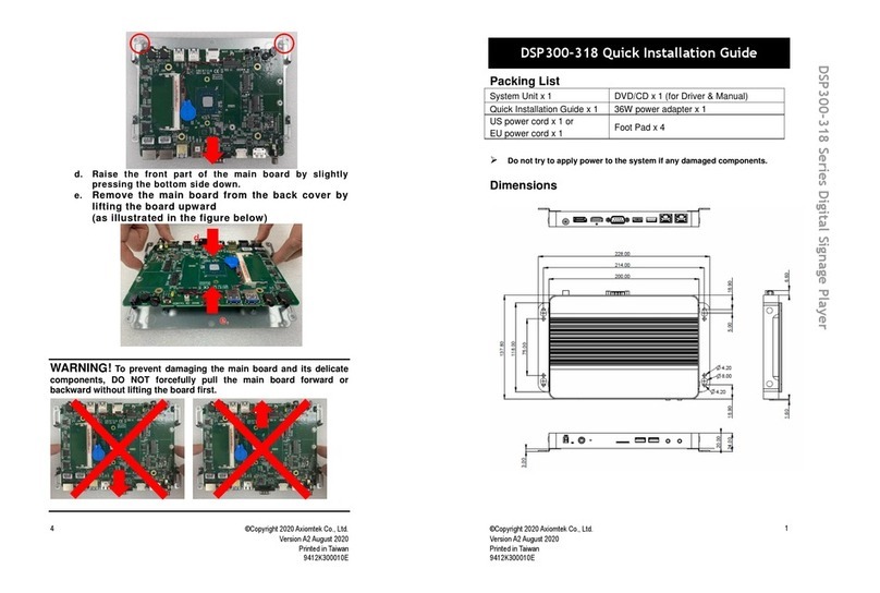 AXIOMTEK DSP300-318 Series Quick installation guide