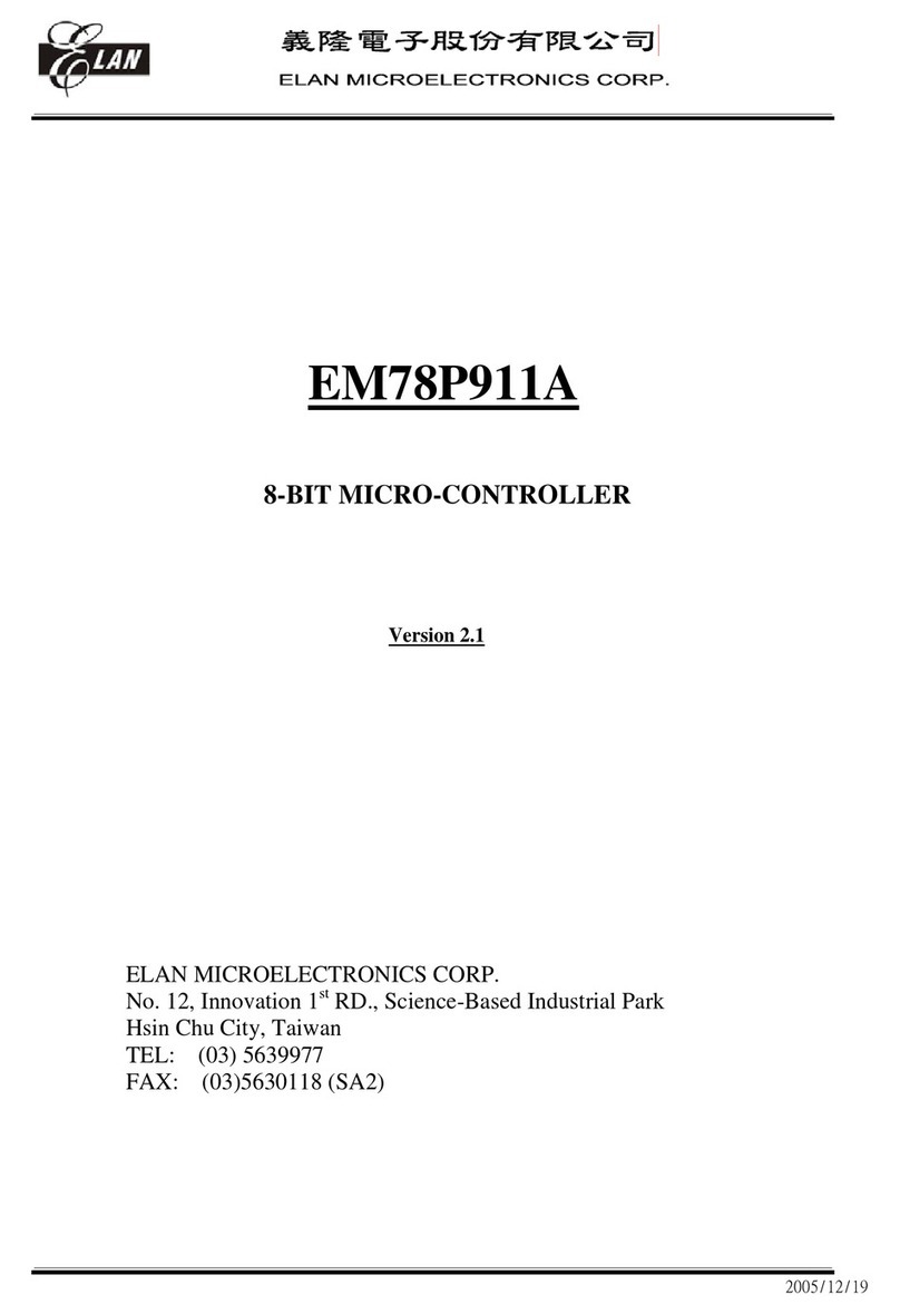 ELAN Microelectronics Corporation EM78P911A manual