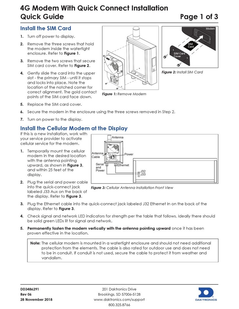Daktronics DD3486291 Installation quick guide