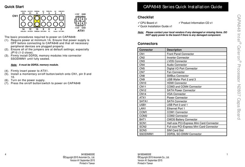 AXIOMTEK CAPA848 Quick installation guide