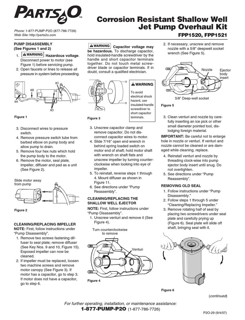 Parts2o FPP1520 manual