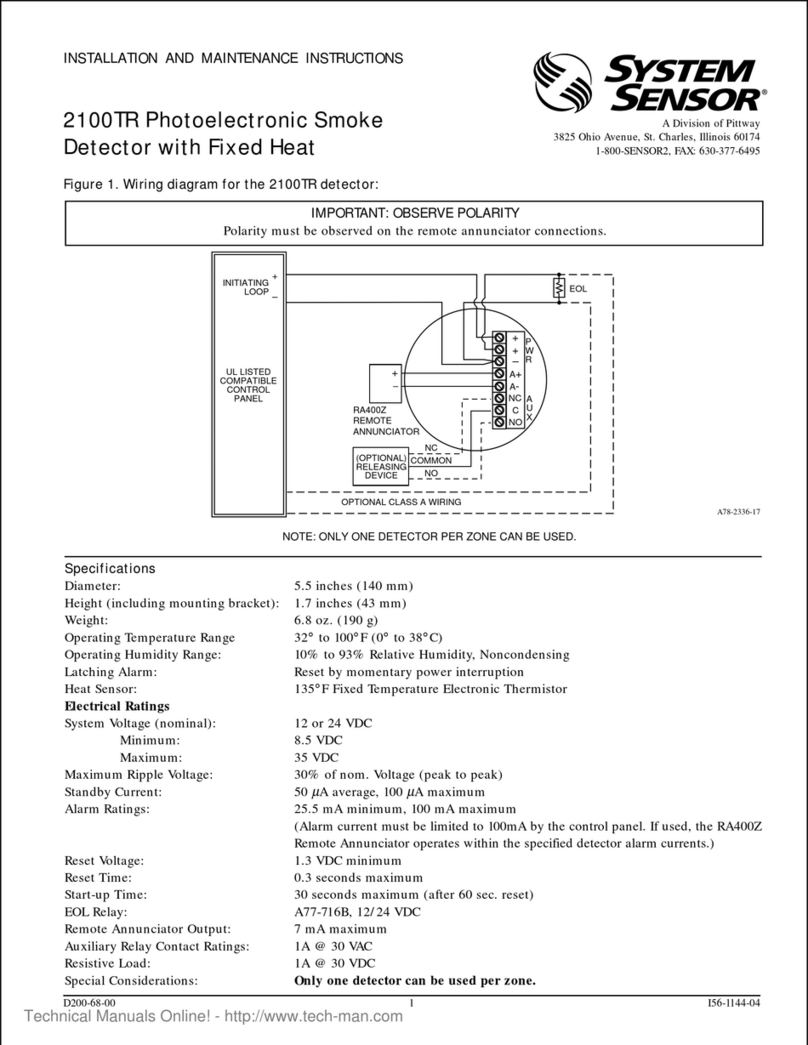 Pittway System Sensor 2100TR User manual