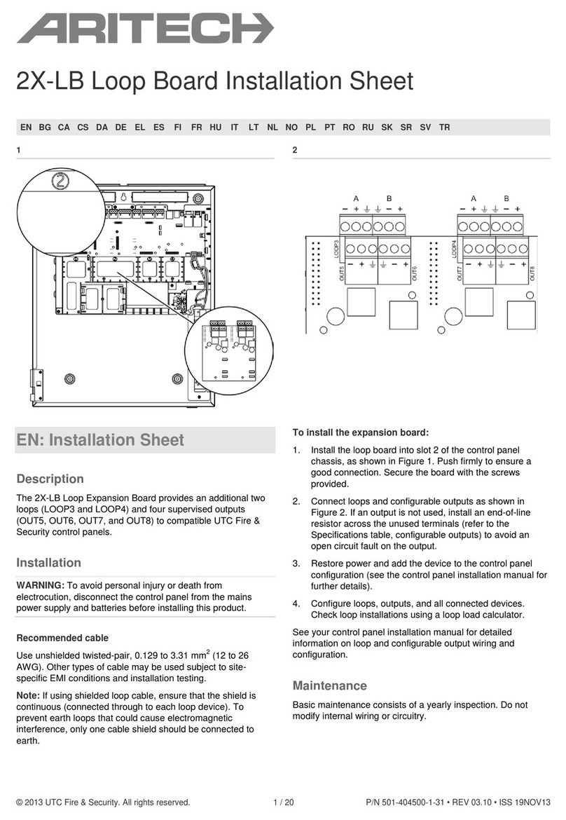 Aritech 2X-LB Installation sheet