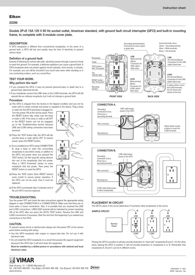 Vimar Eikon 20296 User manual