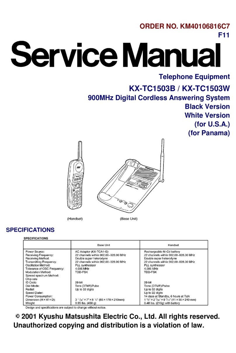 Panasonic KX-TC1503B - 900 MHz Digital Cordless Phone User manual Panasonic KX-TC1503B - 900 MHz Digital Cordless Phone User manual
