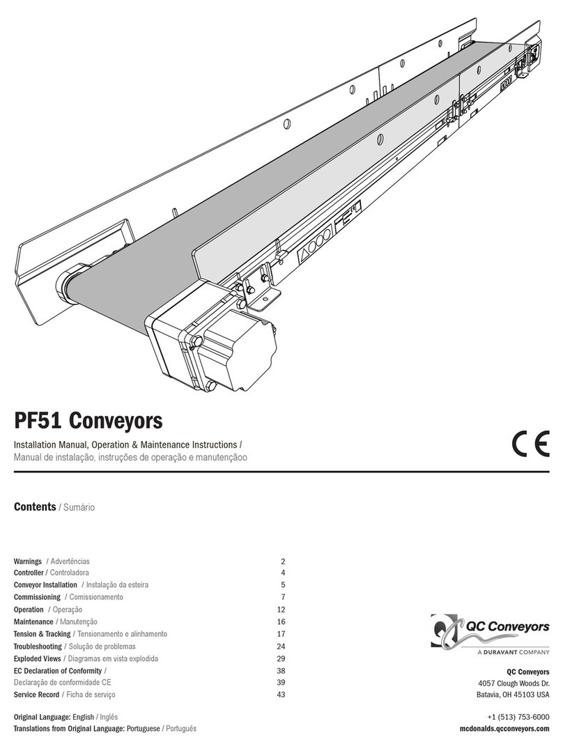 QC Conveyors PF51 Installation Manual, Operation & Maintenance Instructions QC Conveyors PF51 Installation Manual, Operation & Maintenance Instructions