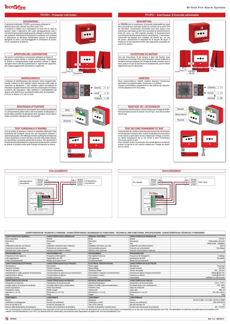 Tecnoalarm Tecnofire TFCP01 quick start guide
