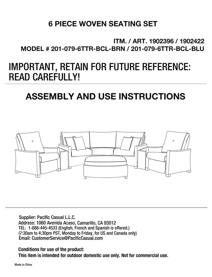 Pacific Casual 201-079-6TTR-BCL-BRN Quick setup guide