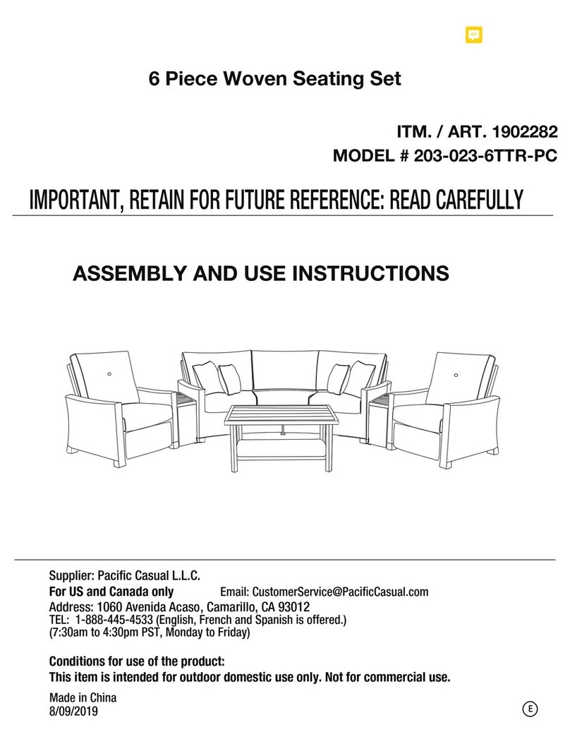 Pacific Casual 203-023-6TTR-PC Quick setup guide