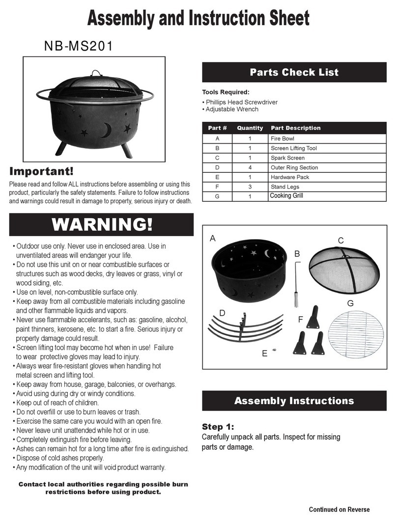 Sunnydaze Decor NB-MS201 Assembly and instruction sheet