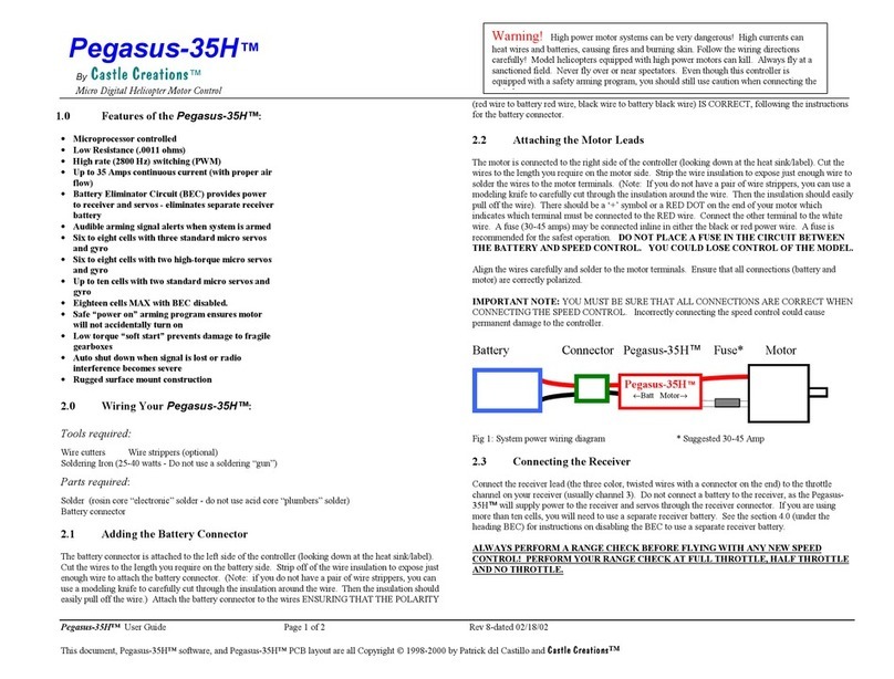 Castle Creations Pegasus-35H quick start guide Castle Creations Pegasus-35H quick start guide