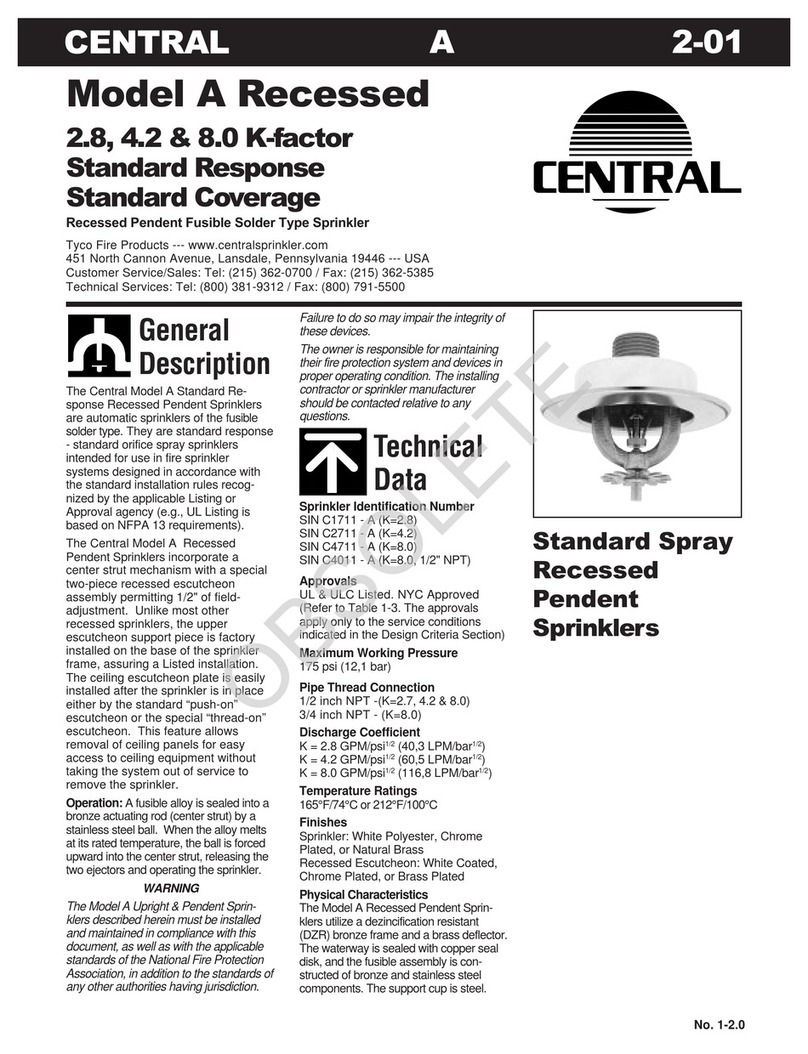 Tyco Fire Product CENTRAL A instruction manual