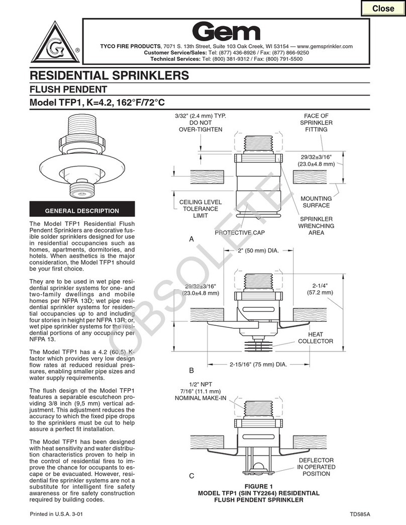 Tyco Fire Product Gem TFP1 instruction manual