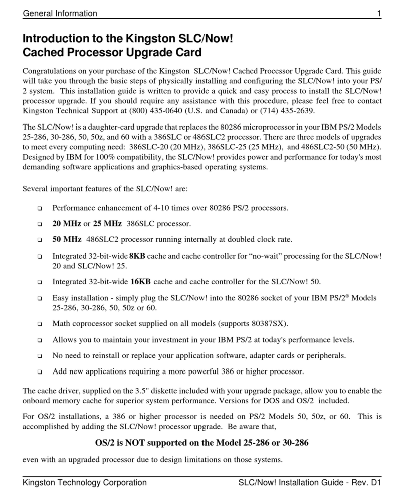 Kingston Technology SLC/Now! User manual