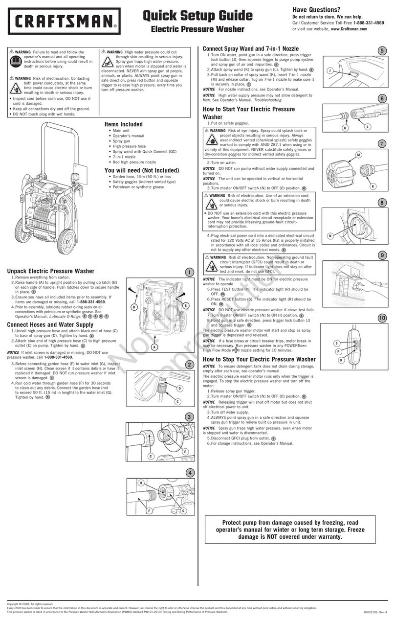 Craftsman 2611650 Quick setup guide