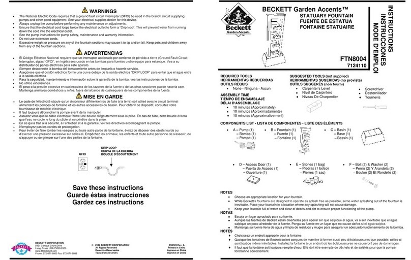 Beckett FTN8004 instructions