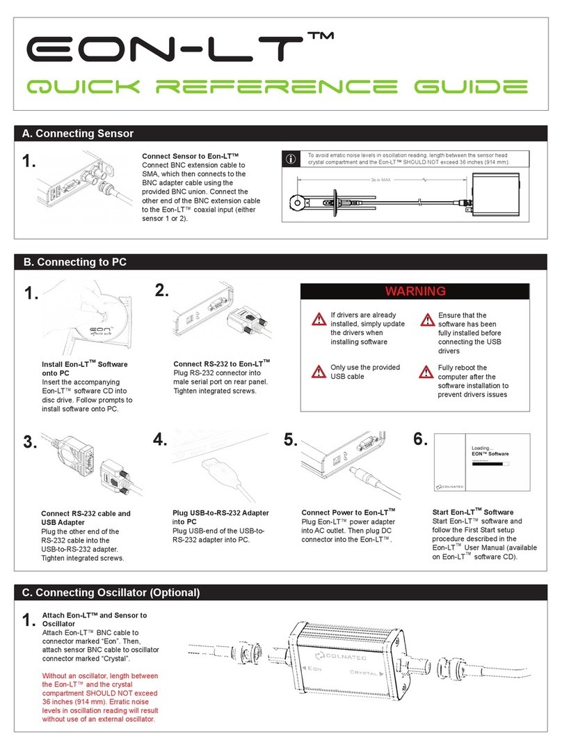 Colnatec Eon-LT Quick reference guide