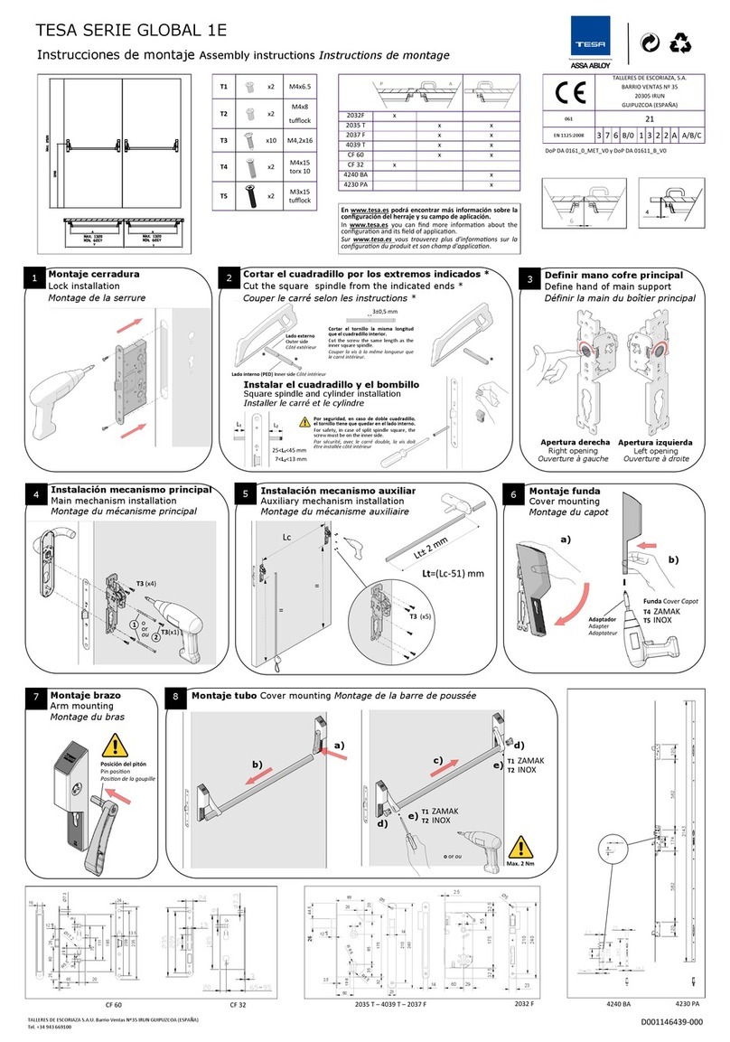 TESA GLOBAL 1E Series Assembly instructions