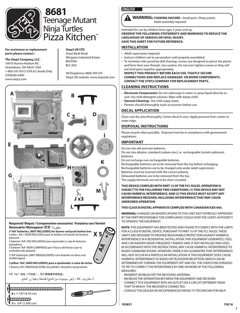 Step 2 Pizza Kitchen 8681 User manual
