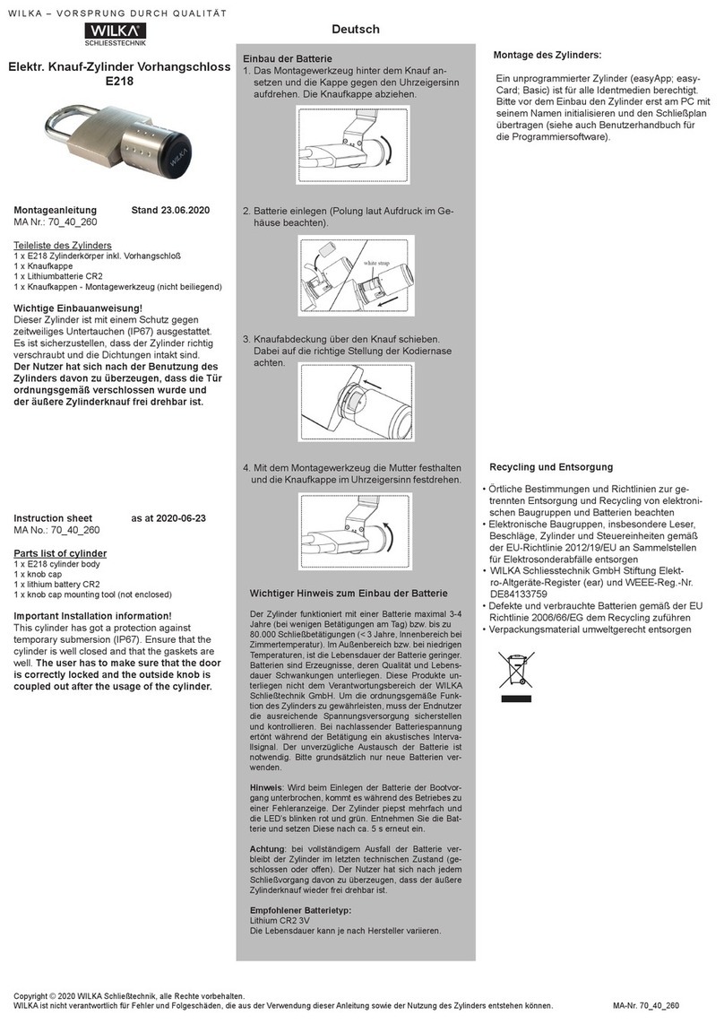 Wilka E218 quick start guide