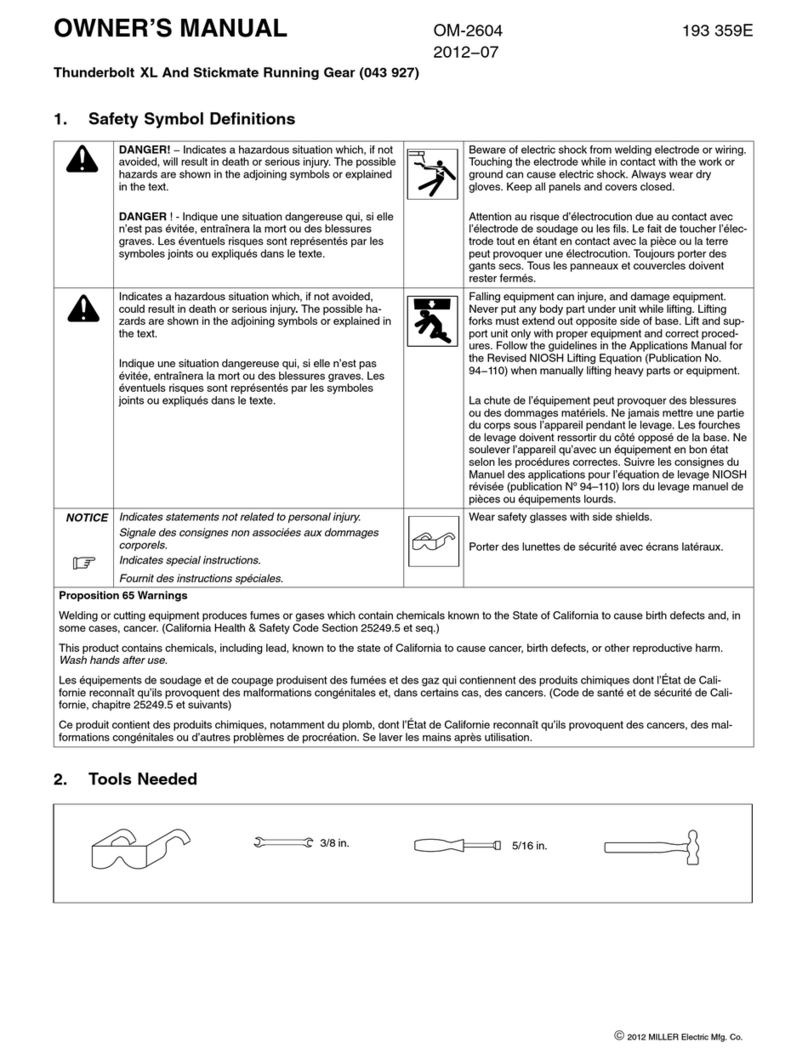 Miller 043 927 owner's manual Miller 043 927 owner's manual