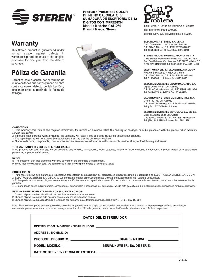 Steren CAL-250 quick start guide