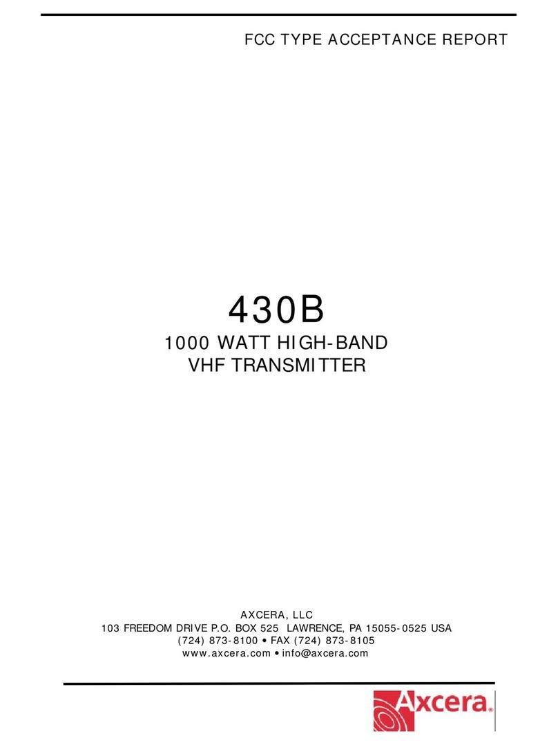 Axcera 430B User manual Axcera 430B User manual