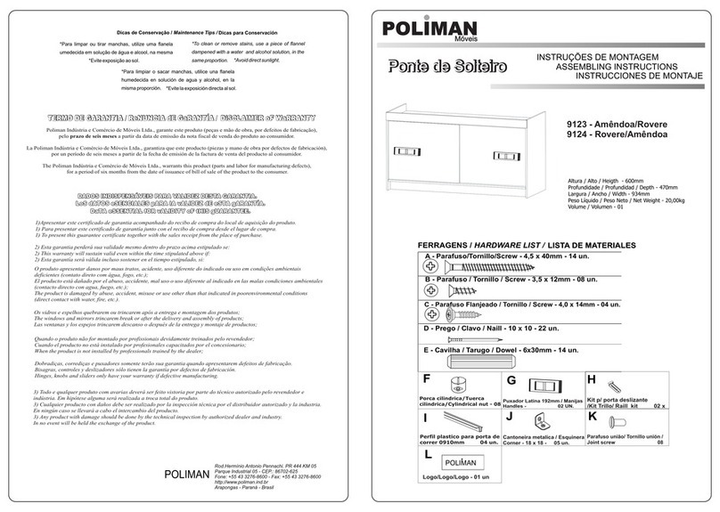 Poliman 9123 Assembling instructions