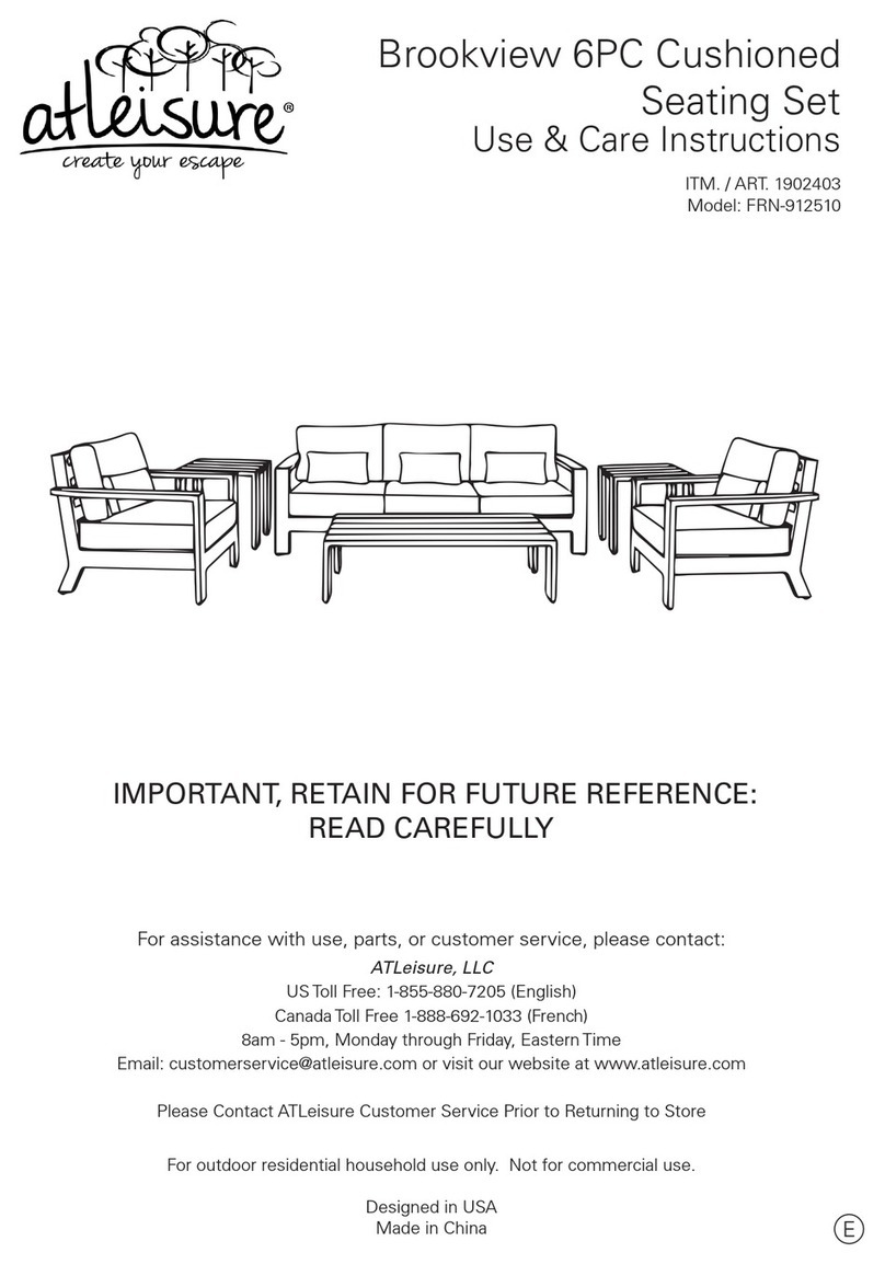 Atleisure Brookview FRN-912510 Use & care instructions