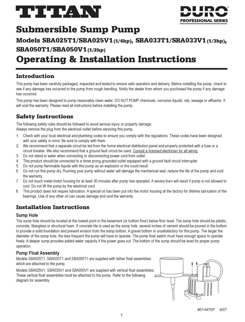 Canature WaterGroup Duro Titan SBA025T1 Operating and installation instructions