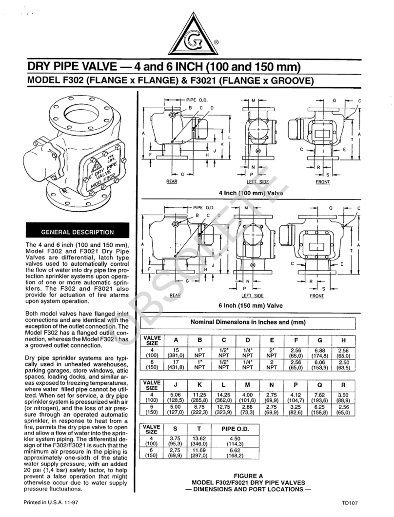 Tyco Fire Product Gem F302 instruction manual