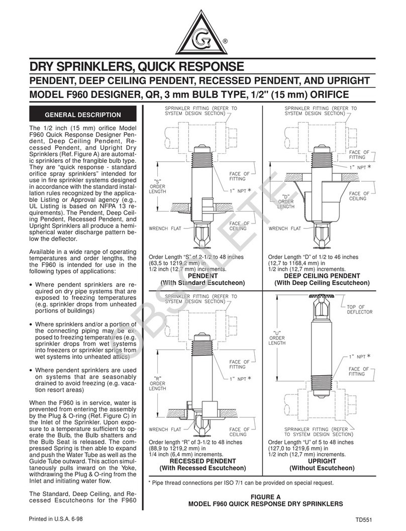 Tyco Fire Product Gem F960 instruction manual