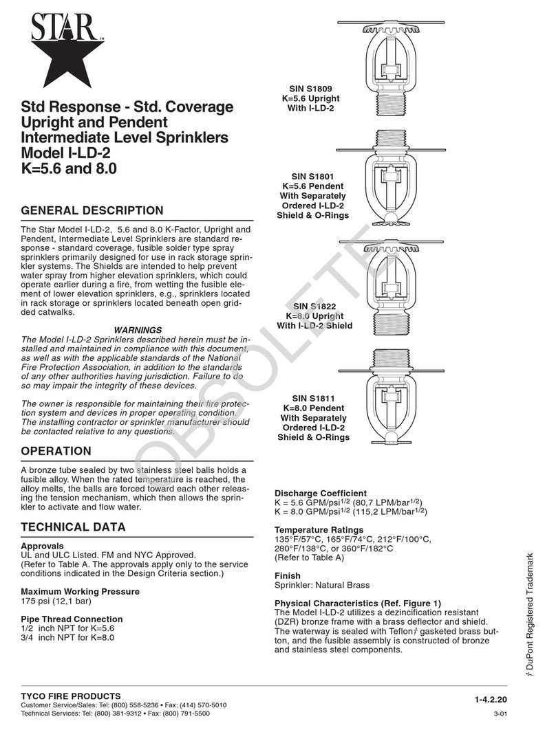 Tyco Fire Product Star I-LD-2 instruction manual