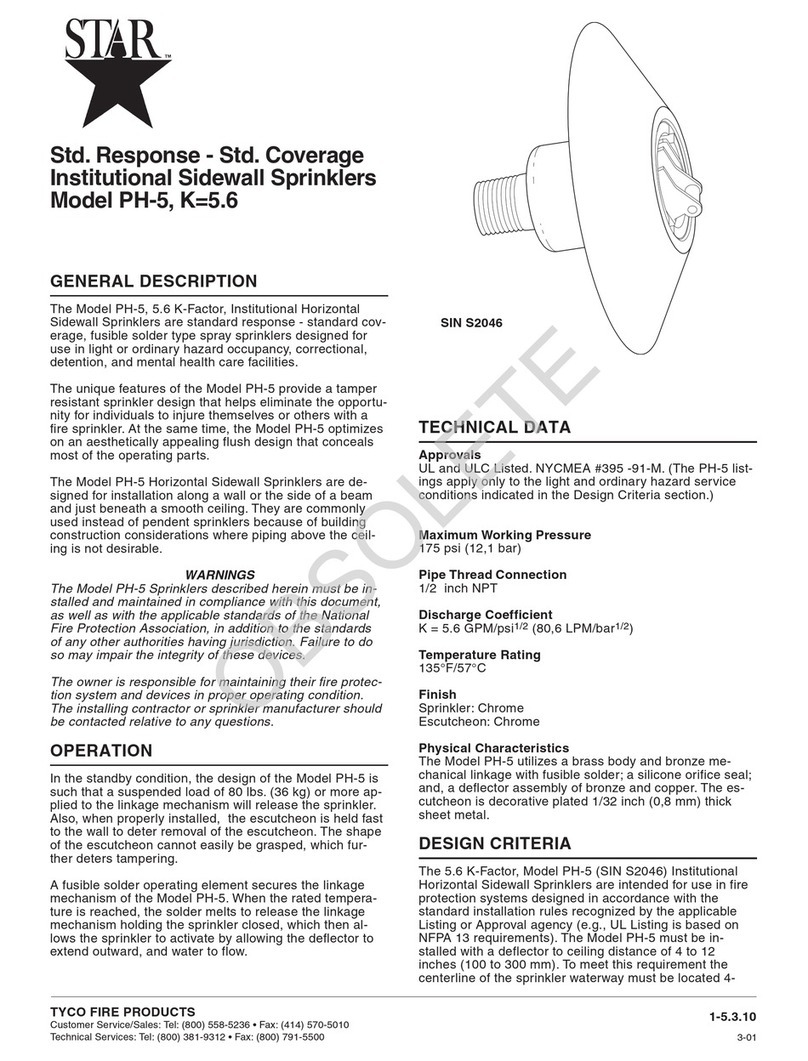 Tyco Fire Product Star PH-5 instruction manual