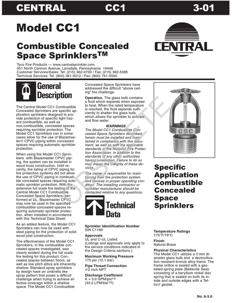 Tyco Fire Product CENTRAL CC1 instruction manual