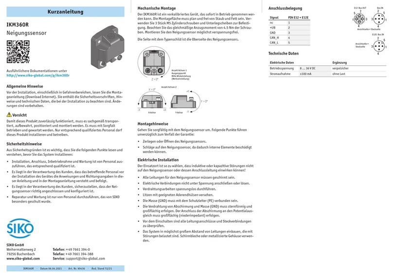 Siko IKM360R User manual
