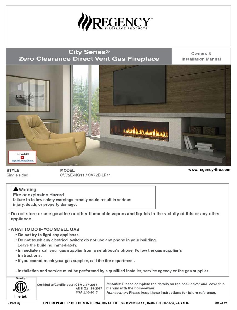 Regency City CV72E-NG11 Quick start guide