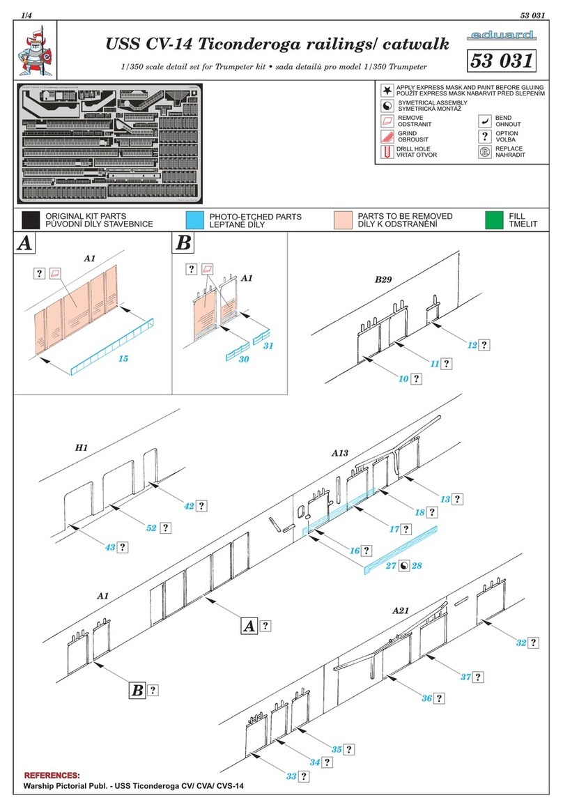 Eduard USS CV-14 Ticonderoga railings/ catwalk quick start guide Eduard USS CV-14 Ticonderoga railings/ catwalk quick start guide