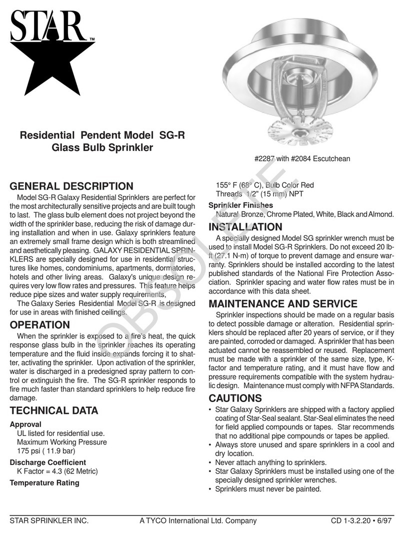 Tyco Fire Product Star SG-R instruction manual