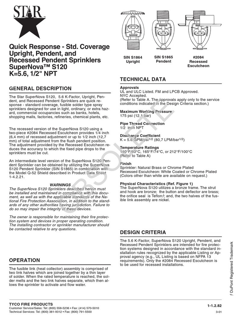 Tyco Fire Product Star SuperNova S120 instruction manual