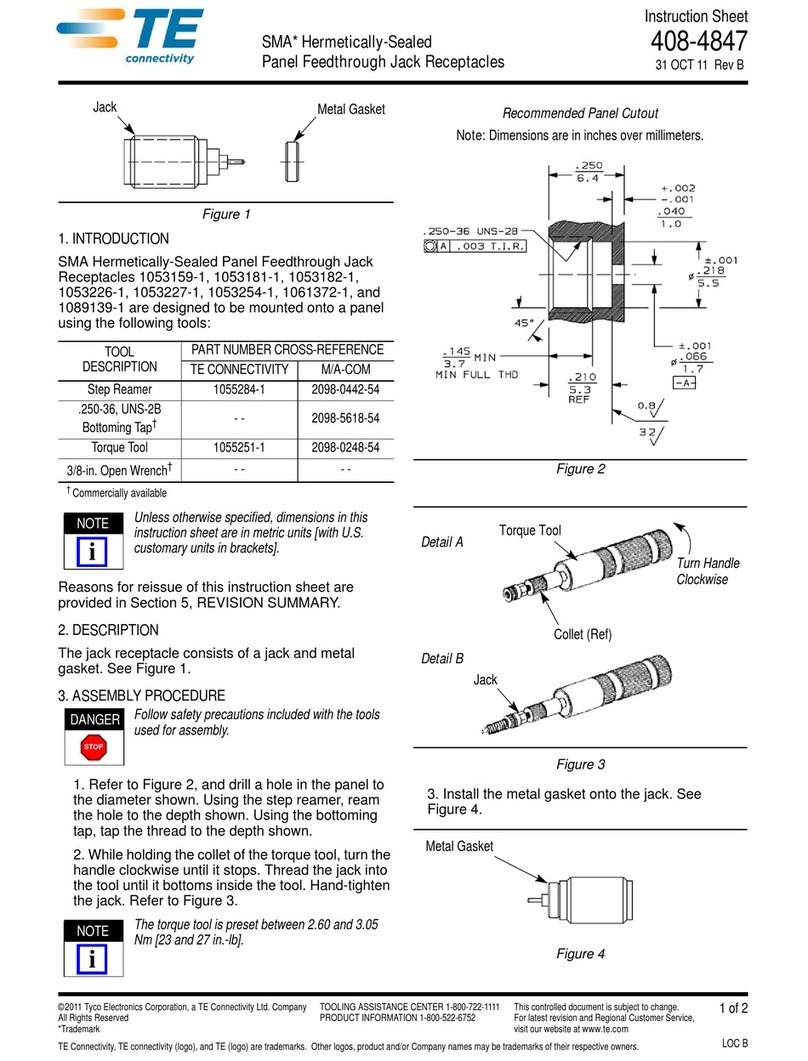 TE Connectivity 1053159-1, 1053181-1, 1053182-1 instruction sheet