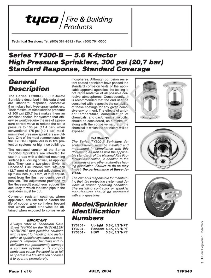 Tyco Fire Product TY300-B Series instruction manual